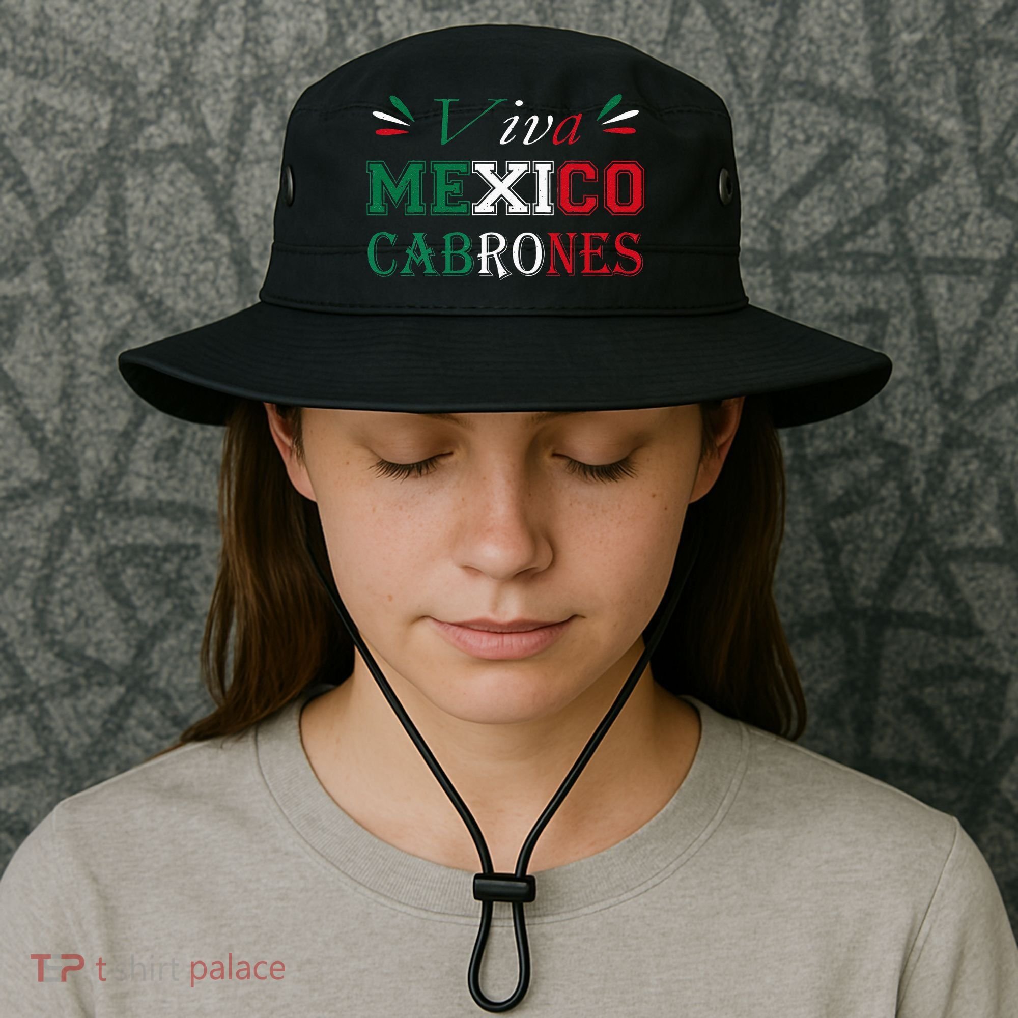 Funny Viva Mexico Cabrones Mexico Independence Flag Pride Bucket Hat