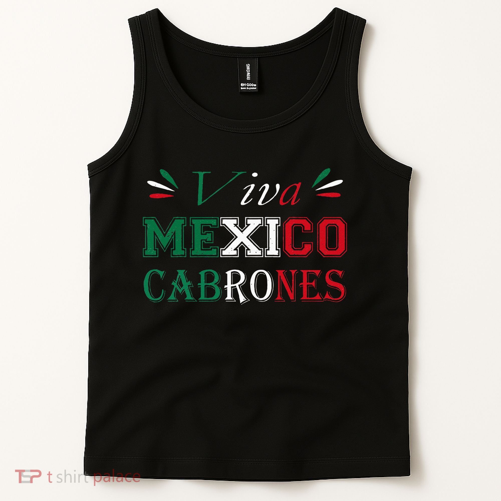 Funny Viva Mexico Cabrones Mexico Independence Flag Pride Tank Top