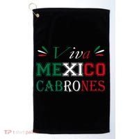 Funny Viva Mexico Cabrones Mexico Independence Flag Pride Golf Towel thumb 0