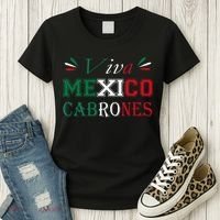 Funny Viva Mexico Cabrones Mexico Independence Flag Pride Women's T-Shirt thumb 3