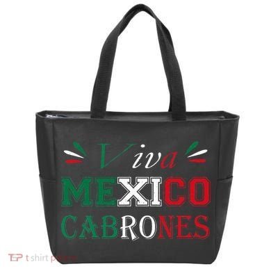 Funny Viva Mexico Cabrones Mexico Independence Flag Pride Tote Bag