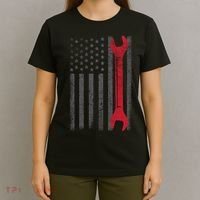 Funny Vintage Mechanic Distressed American Flag T-Shirt thumb 4