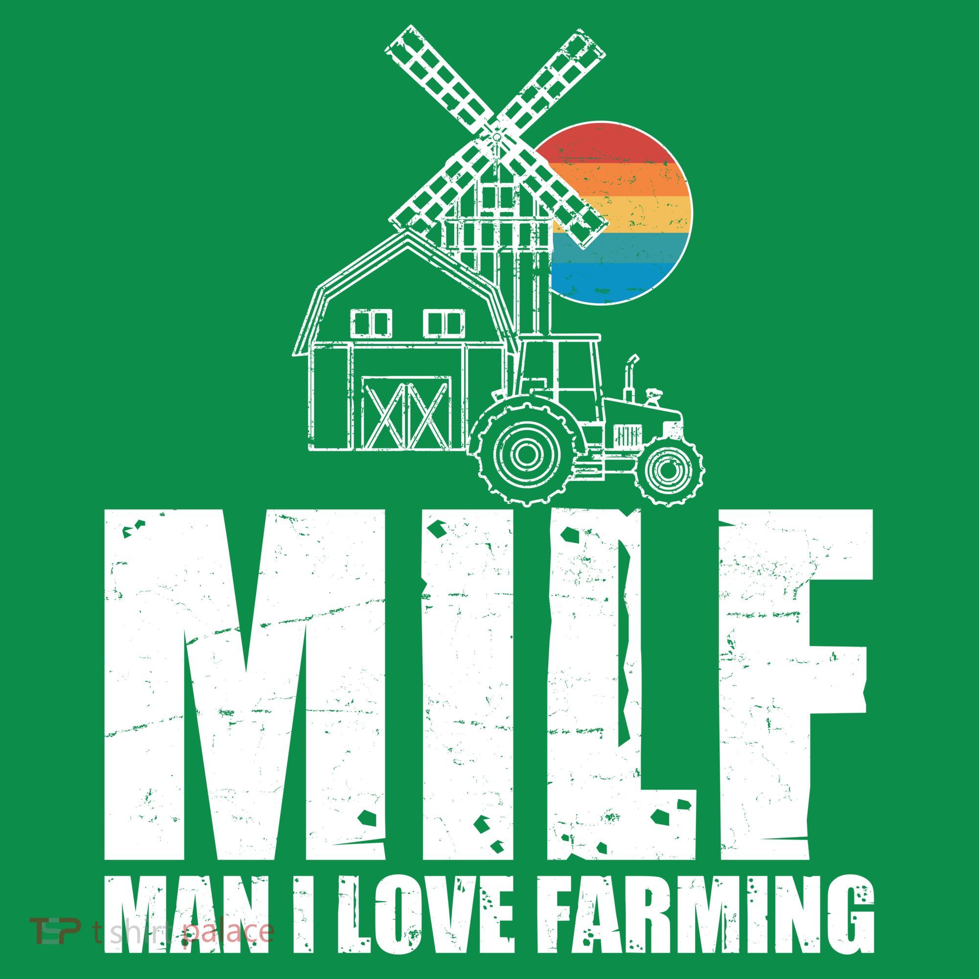 Funny Vintage MILF Man I Love Farming T-Shirt