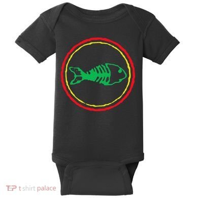 Fishbones Valentine Mardi Gras Patrick Fish Store Baby Bodysuit