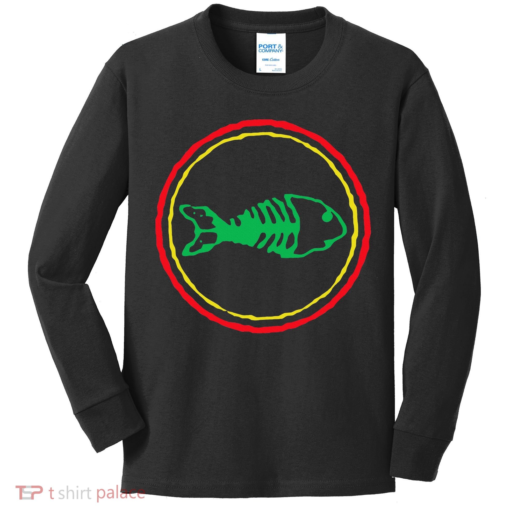Fishbones Valentine Mardi Gras Patrick Fish Store Kids Long Sleeve Shirt