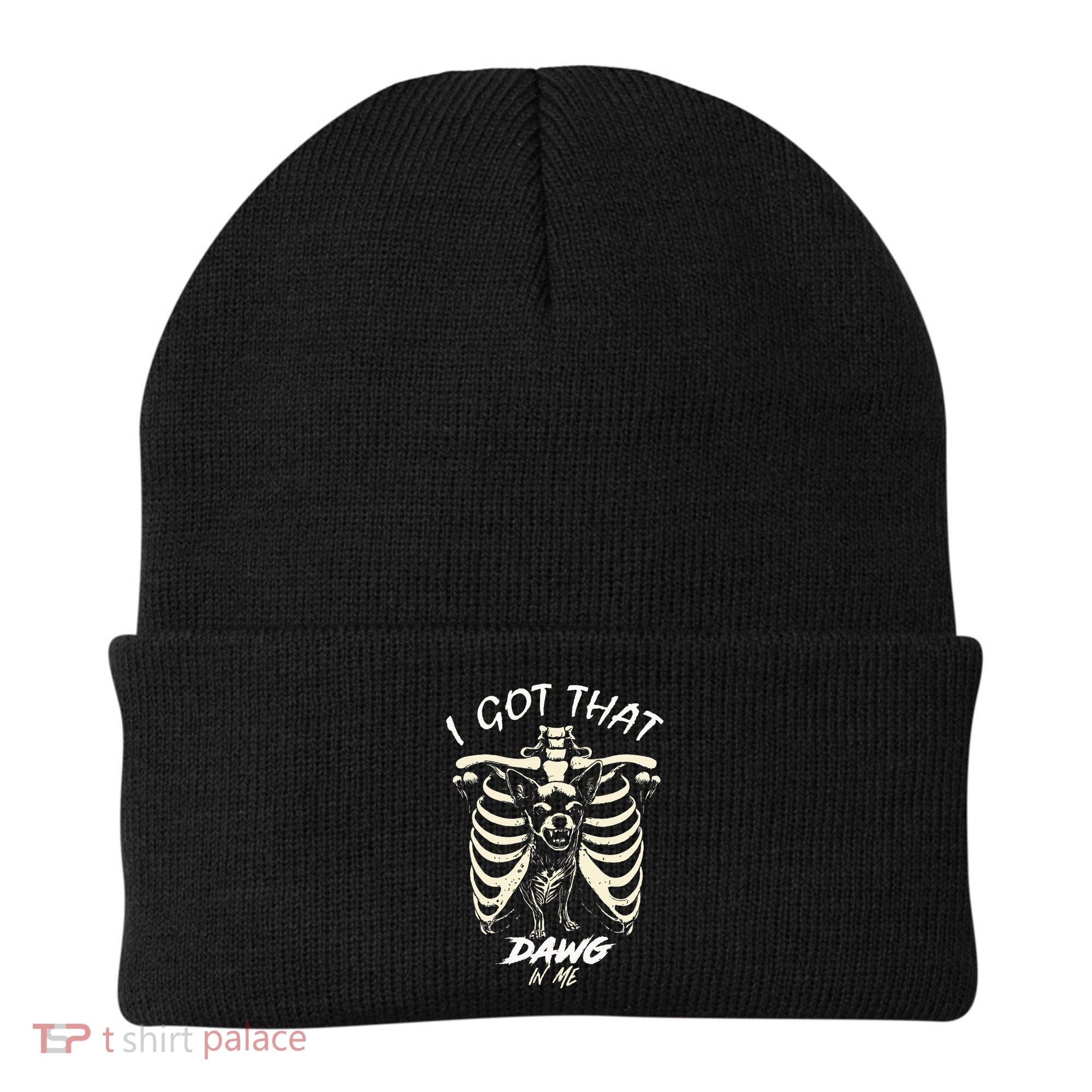 Funny Viral Meme I Got That Dog In Me Skeleton Chihuahua Beanie