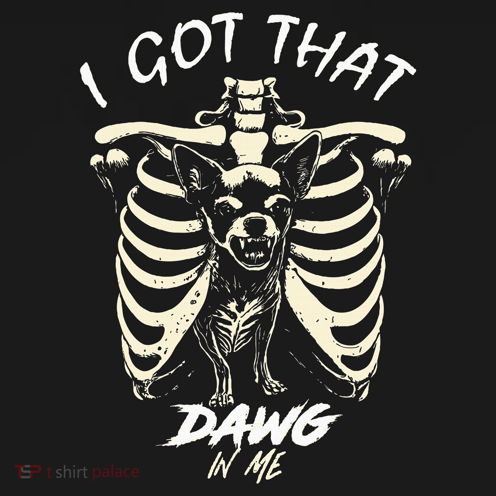 Funny Viral Meme I Got That Dog In Me Skeleton Chihuahua Women's Hoodie