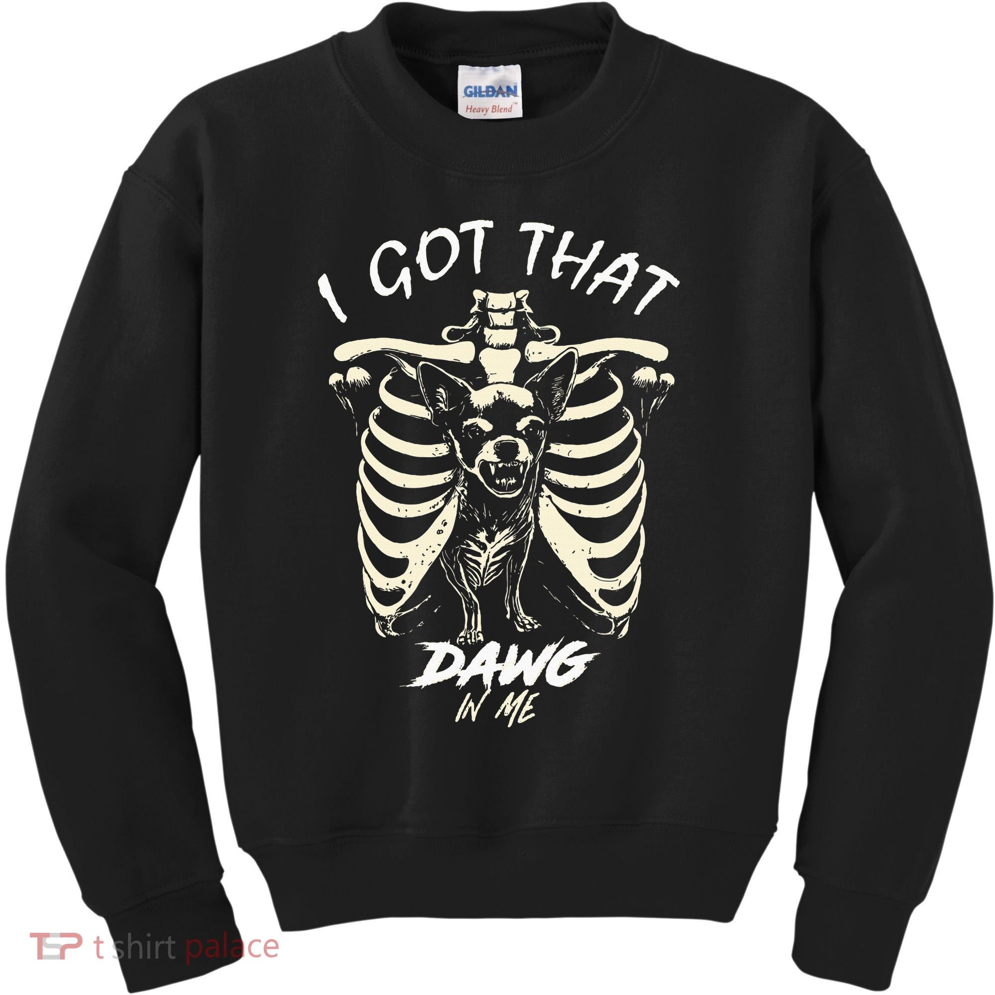 Funny Viral Meme I Got That Dog In Me Skeleton Chihuahua Kids Sweatshirt