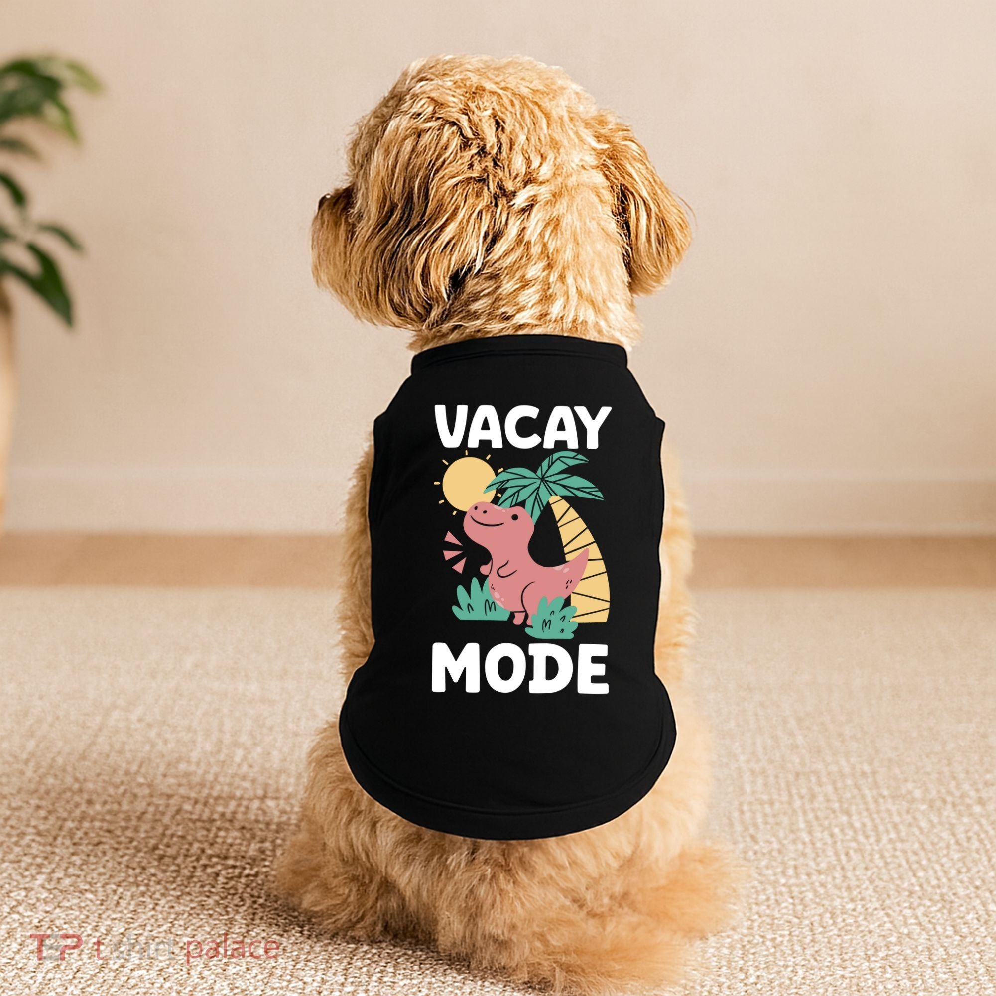 Funny Vacay Mode Cute Dinosaur Family Vacation Gift Doggie Tank