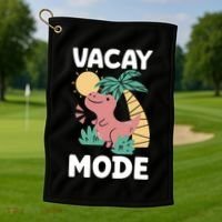 Funny Vacay Mode Cute Dinosaur Family Vacation Gift Golf Towel thumb 1