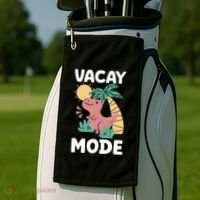 Funny Vacay Mode Cute Dinosaur Family Vacation Gift Golf Towel thumb 2