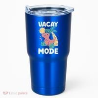 Funny Vacay Mode Cute Dinosaur Family Vacation Gift Tumbler thumb 0