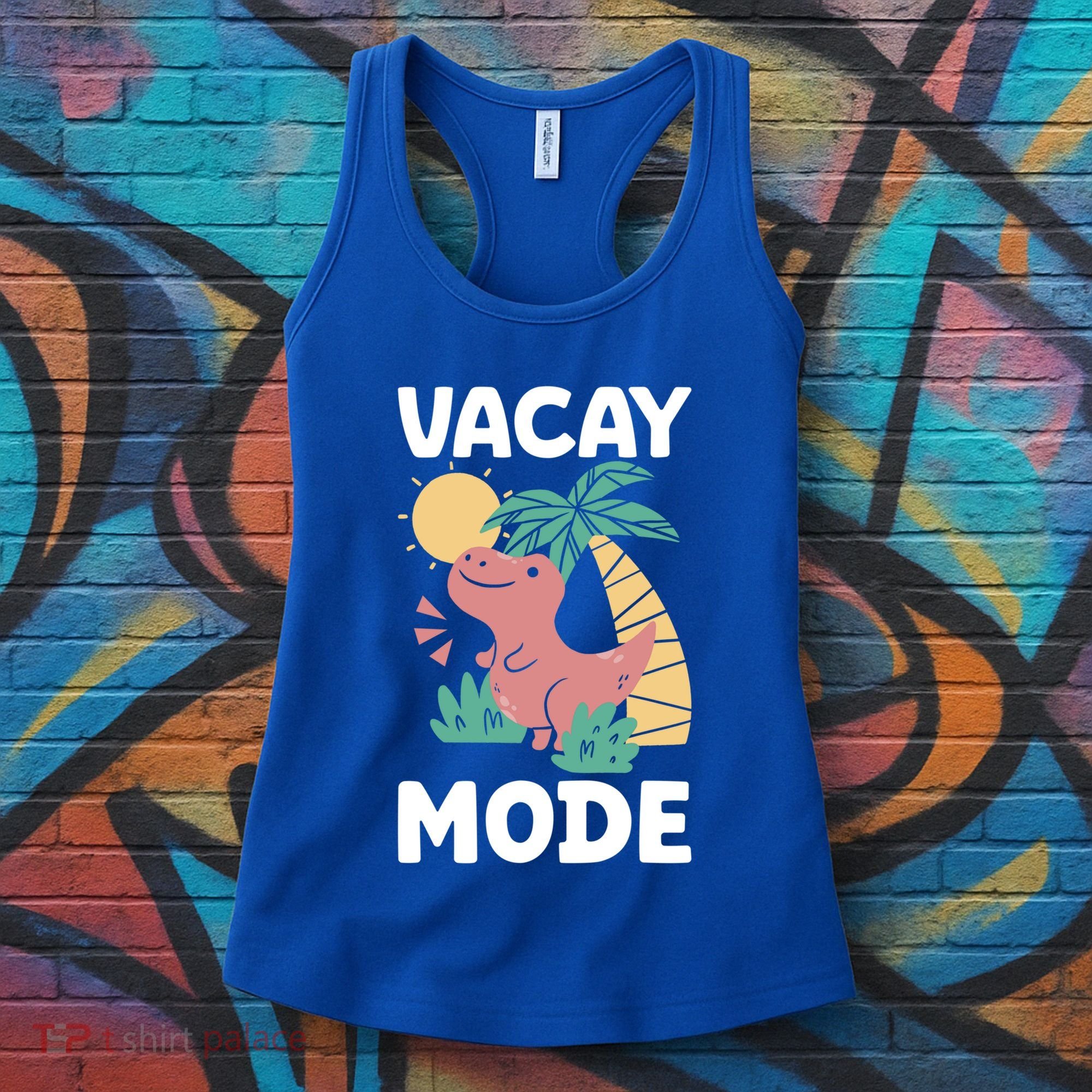 Funny Vacay Mode Cute Dinosaur Family Vacation Gift Women's Tank Top