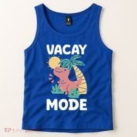 Funny Vacay Mode Cute Dinosaur Family Vacation Gift Tank Top thumb 2