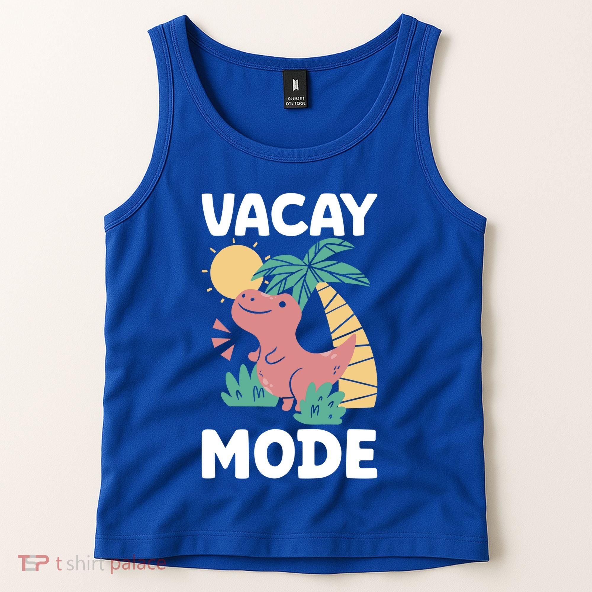 Funny Vacay Mode Cute Dinosaur Family Vacation Gift Tank Top
