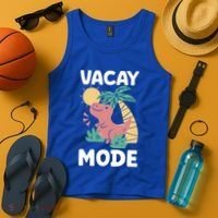 Funny Vacay Mode Cute Dinosaur Family Vacation Gift Tank Top thumb 4