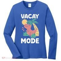 Funny Vacay Mode Cute Dinosaur Family Vacation Gift Women's Long Sleeve Shirt thumb 0
