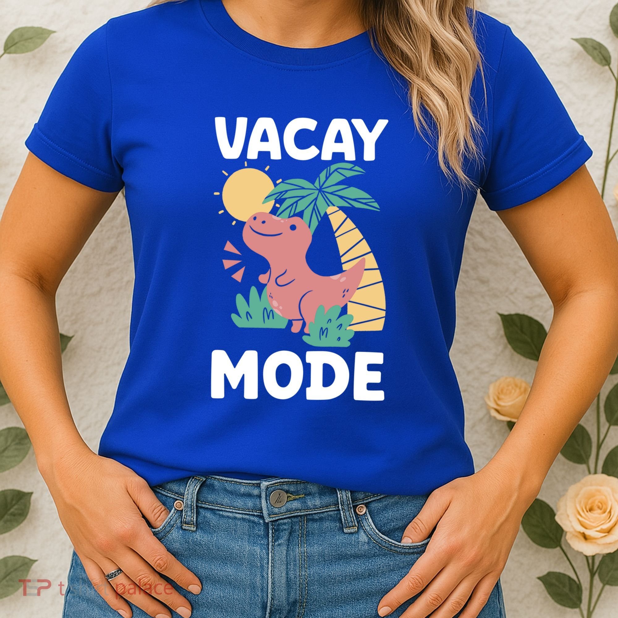 Funny Vacay Mode Cute Dinosaur Family Vacation Gift Women's T-Shirt