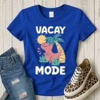 Funny Vacay Mode Cute Dinosaur Family Vacation Gift Women's T-Shirt thumb 3