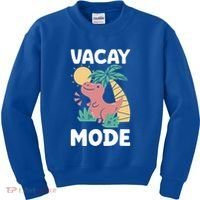 Funny Vacay Mode Cute Dinosaur Family Vacation Gift Kids Sweatshirt thumb 0