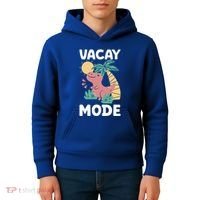 Funny Vacay Mode Cute Dinosaur Family Vacation Gift Kids Hoodie thumb 4
