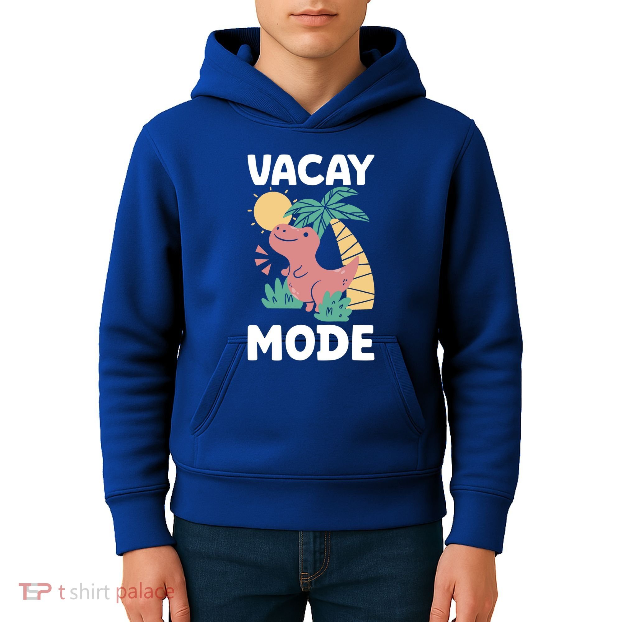 Funny Vacay Mode Cute Dinosaur Family Vacation Gift Kids Hoodie