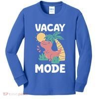 Funny Vacay Mode Cute Dinosaur Family Vacation Gift Kids Long Sleeve Shirt thumb 0