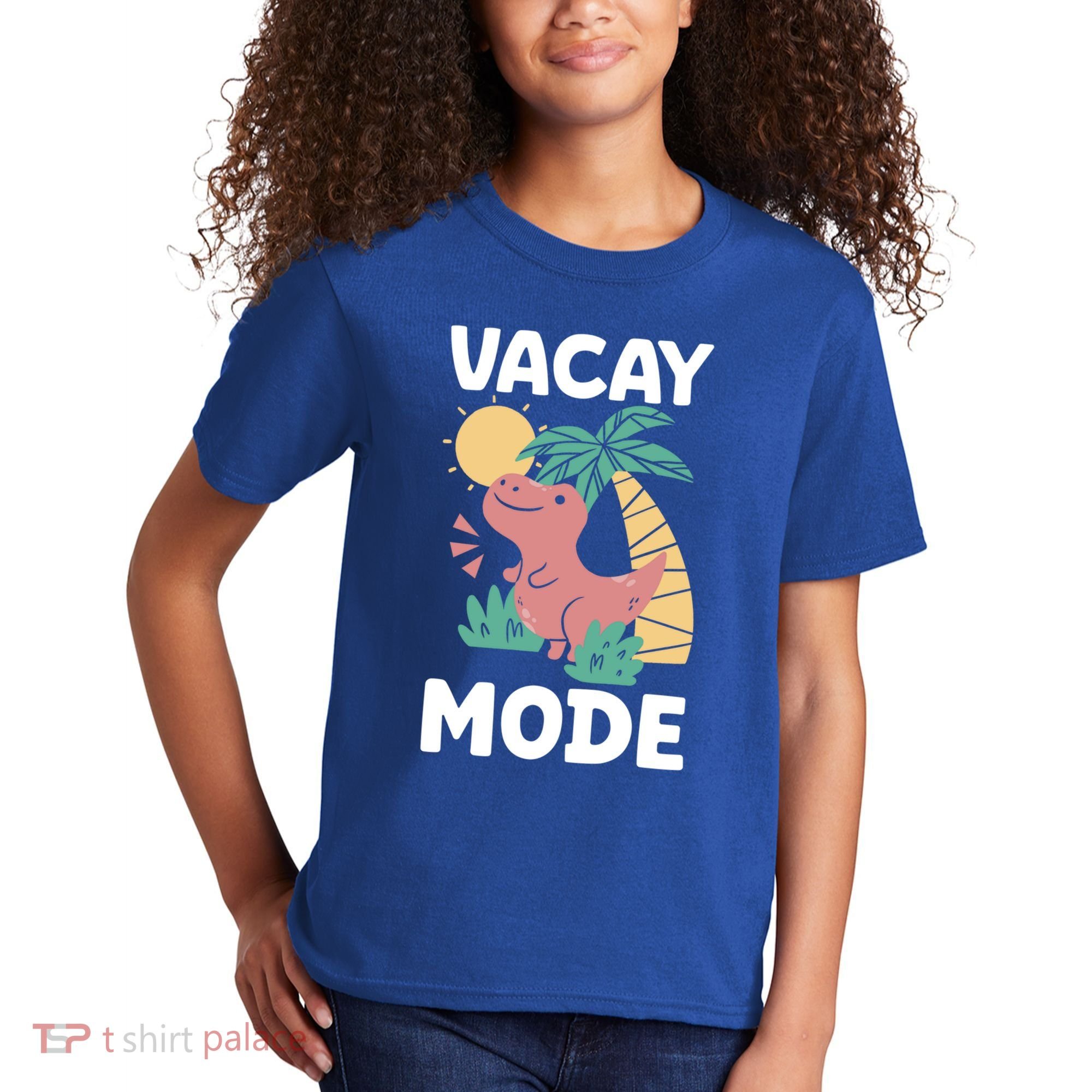 Funny Vacay Mode Cute Dinosaur Family Vacation Gift Kids T-Shirt