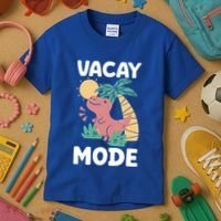 Funny Vacay Mode Cute Dinosaur Family Vacation Gift Kids T-Shirt thumb 3