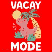 Funny Vacay Mode Cute Dinosaur Family Vacation Gift Santa Hat thumb 1