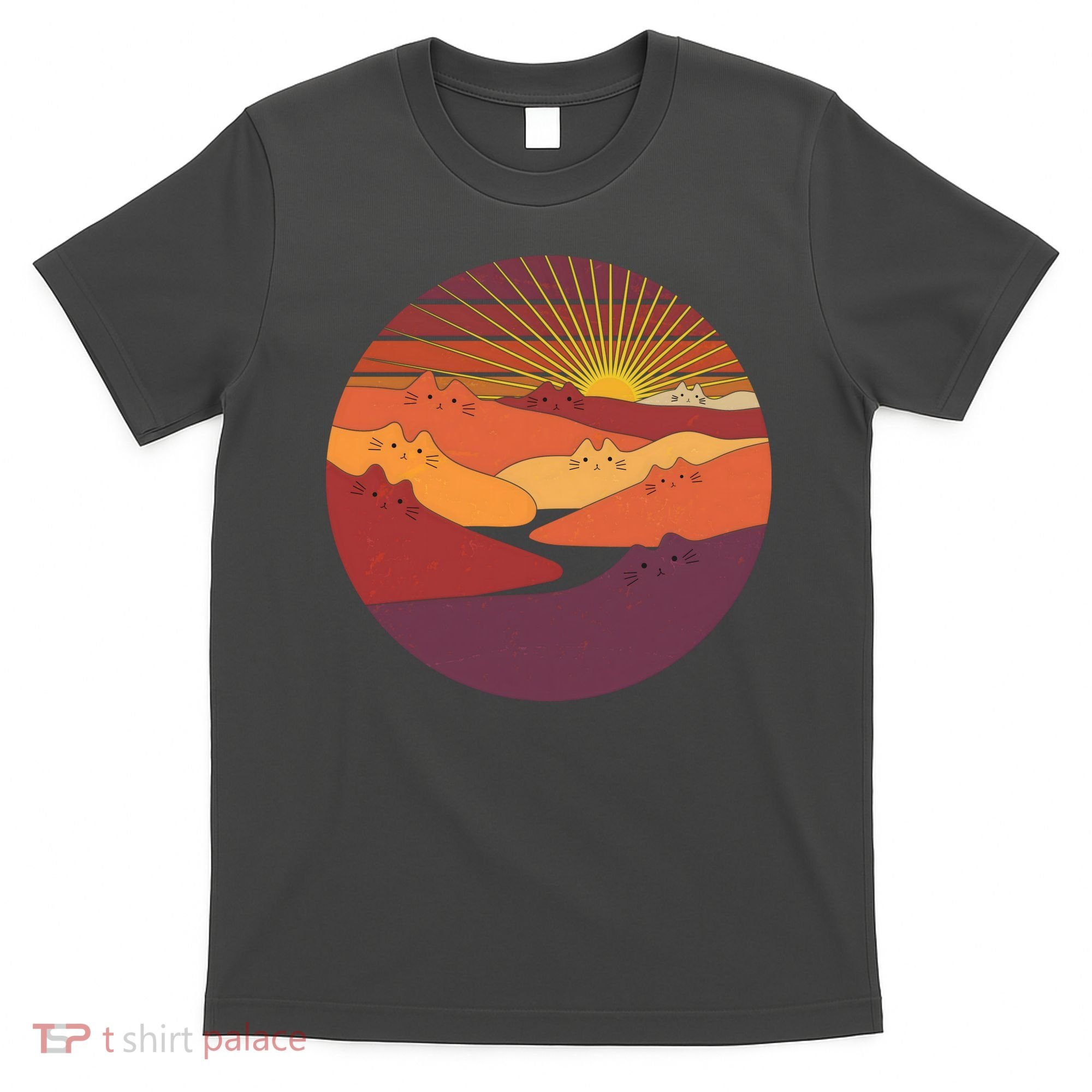 Funny Vintage Meowntains Cat Mountains T-Shirt