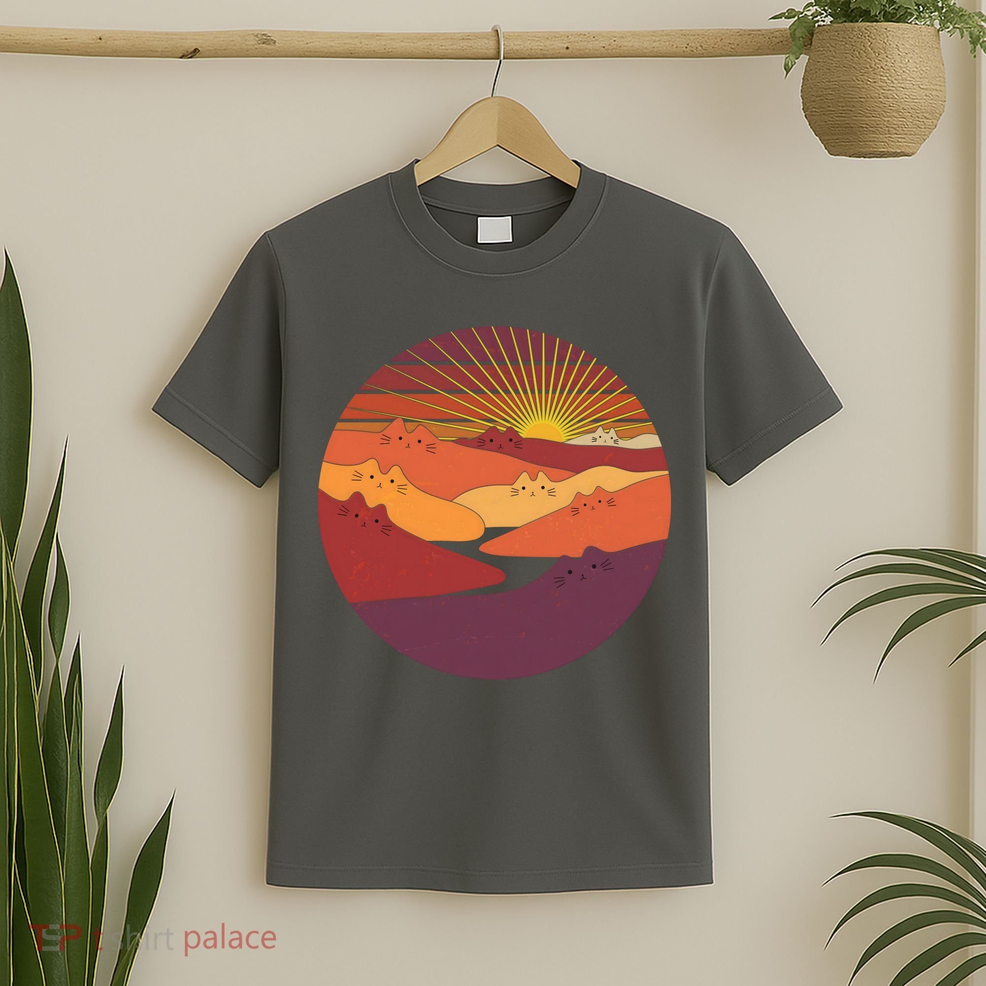 Funny Vintage Meowntains Cat Mountains T-Shirt