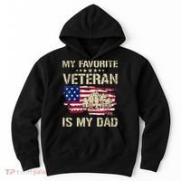 Father Veterans My Favorite Veteran Is My Dad Us Flag Hoodie thumb 0