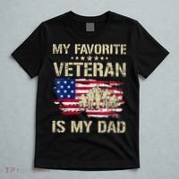 Father Veterans My Favorite Veteran Is My Dad Us Flag T-Shirt thumb 5