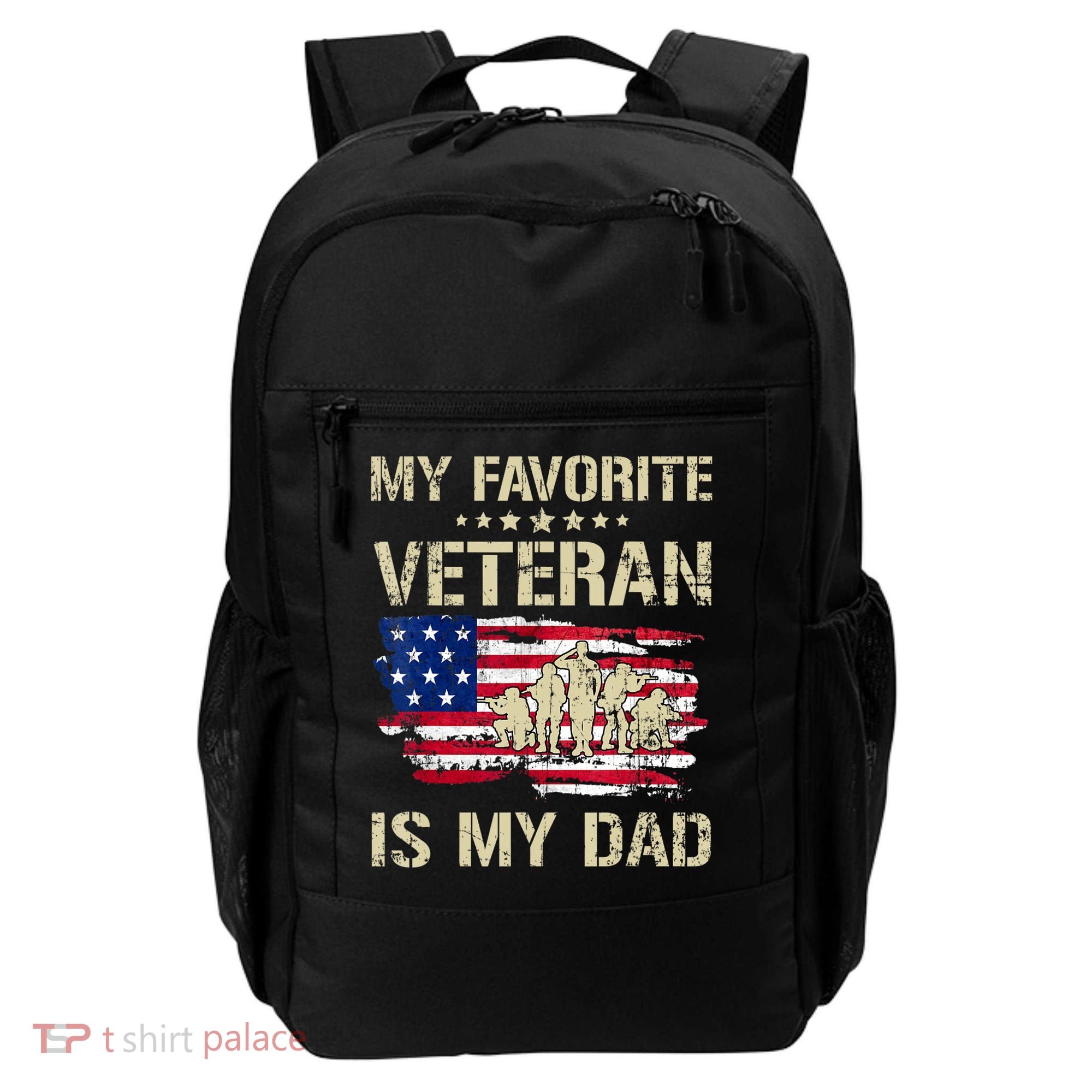 Father Veterans My Favorite Veteran Is My Dad Us Flag Backpack