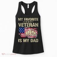 Father Veterans My Favorite Veteran Is My Dad Us Flag Women's Tank Top thumb 0
