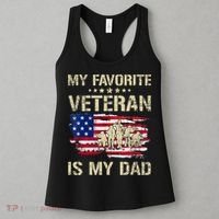 Father Veterans My Favorite Veteran Is My Dad Us Flag Women's Tank Top thumb 3