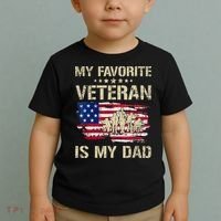 Father Veterans My Favorite Veteran Is My Dad Us Flag Toddler T-Shirt thumb 2