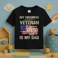 Father Veterans My Favorite Veteran Is My Dad Us Flag Toddler T-Shirt thumb 3