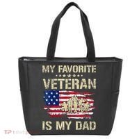 Father Veterans My Favorite Veteran Is My Dad Us Flag Tote Bag thumb 0