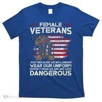 Female Veterans Not Any Less Dangerous T-Shirt thumb 0
