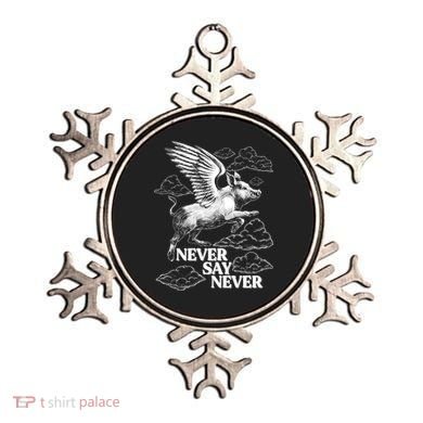 Funny Vintage Never Say Never When Pigs Fly Ornament