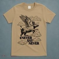 Funny Vintage Never Say Never When Pigs Fly T-Shirt thumb 5