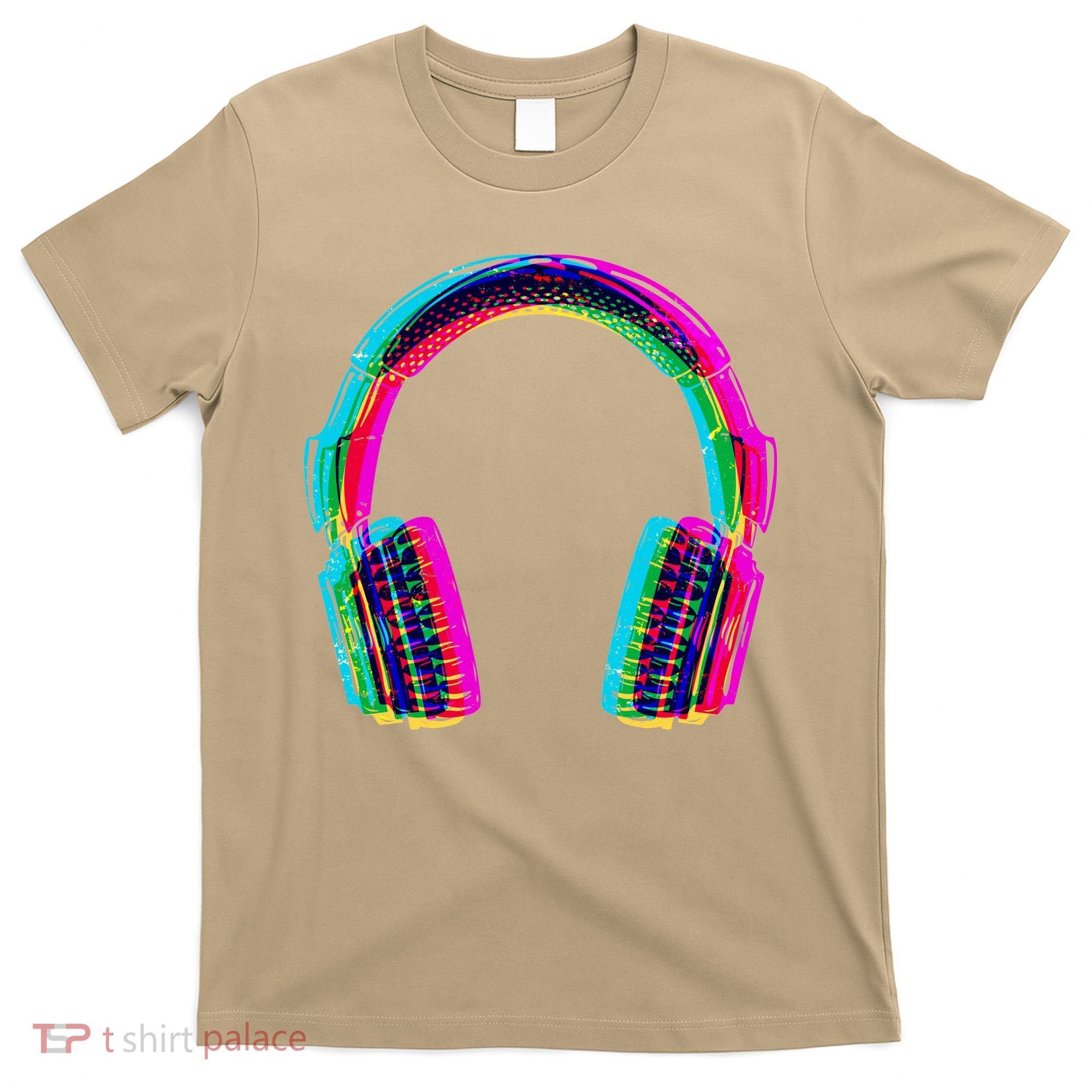Funny Vintage Neon Headphones T-Shirt