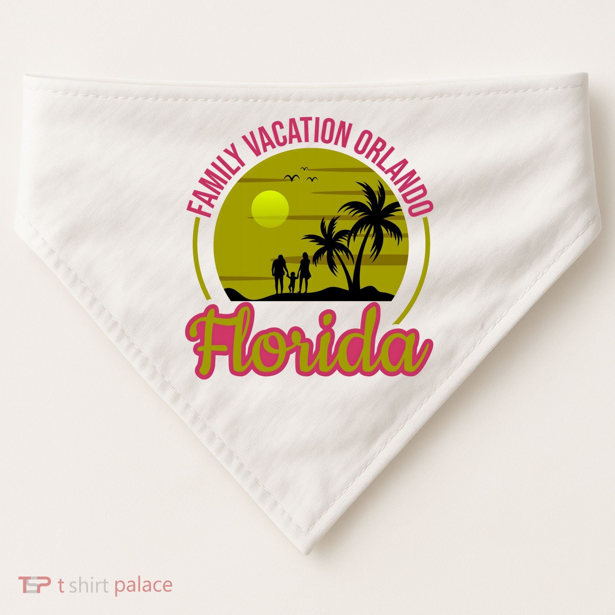 Family Vacation Orlando Florida USA-Made Doggie Bandana