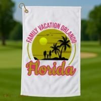 Family Vacation Orlando Florida Golf Towel thumb 1