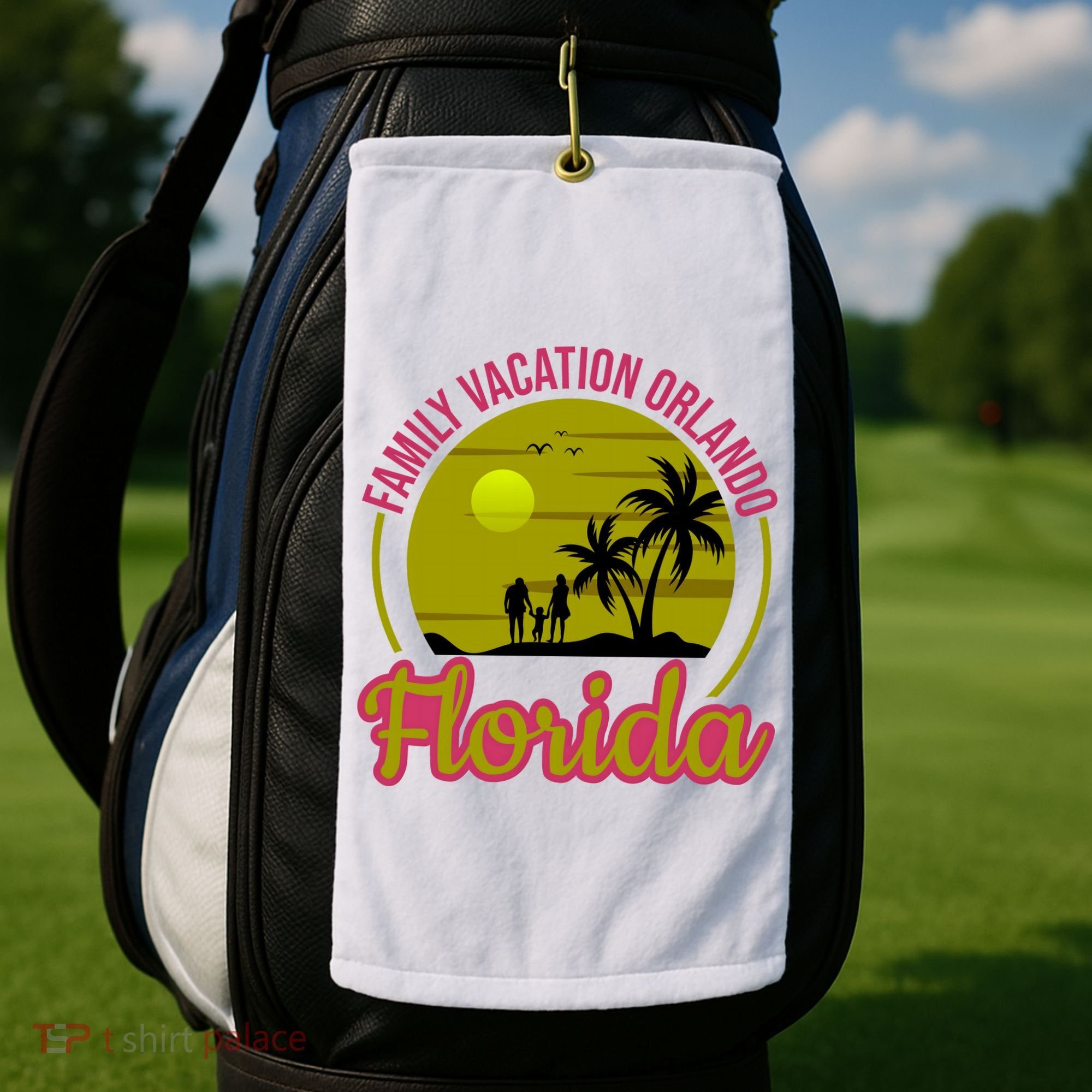 Family Vacation Orlando Florida Golf Towel