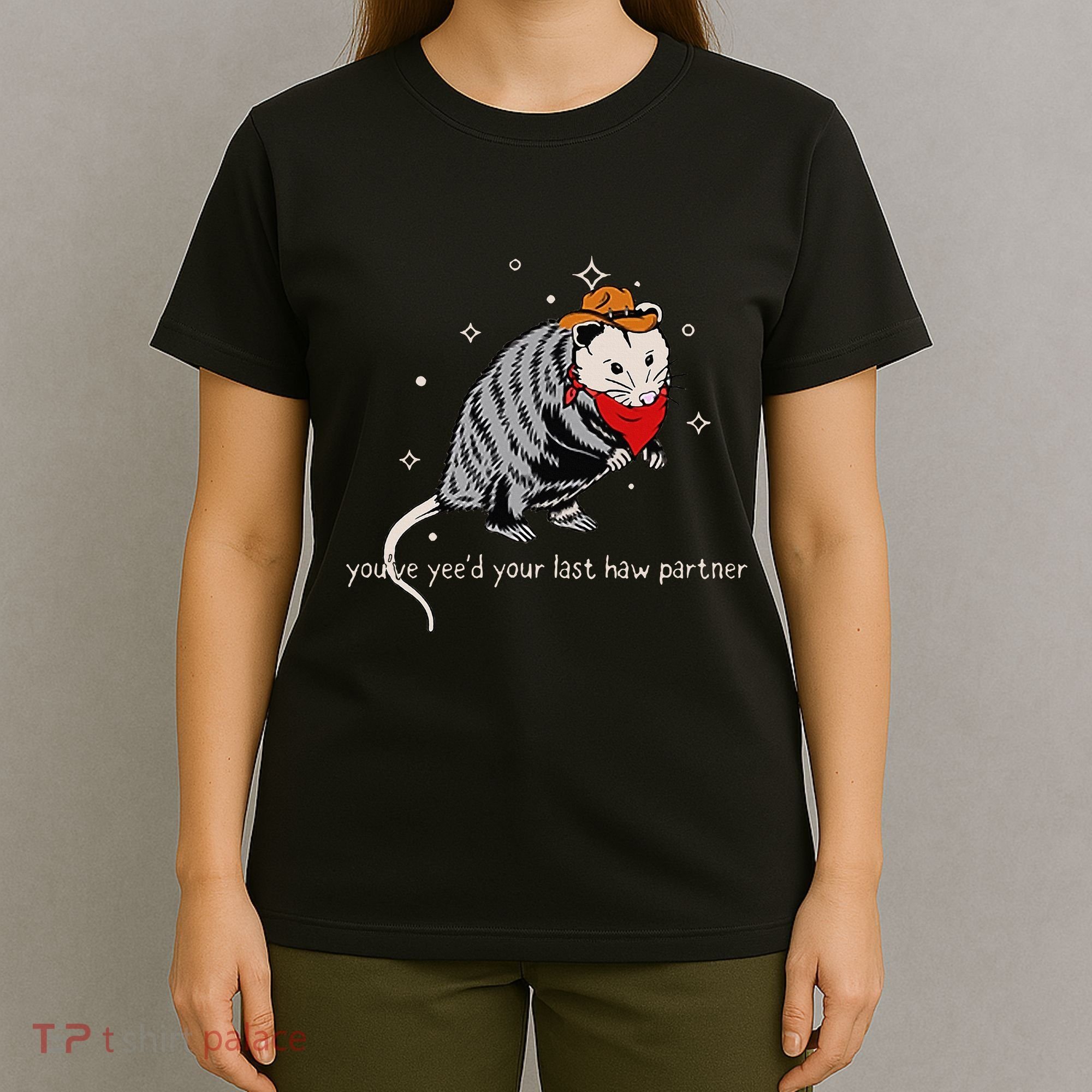 Funny Vintage Opossum Cowboy Hat Western Possum Lover T-Shirt