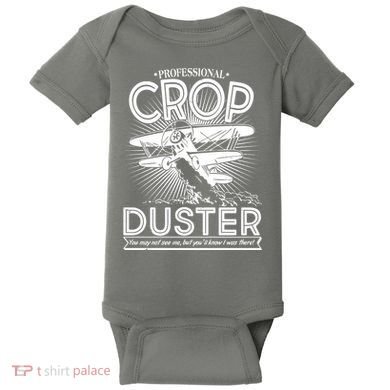 Funny Vintage Professional Crop Duster Baby Bodysuit