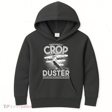 Funny Vintage Professional Crop Duster Kids Hoodie